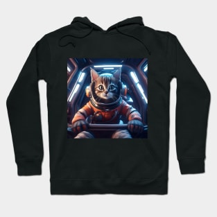 Cat Astronaut inside Spaceship Hoodie